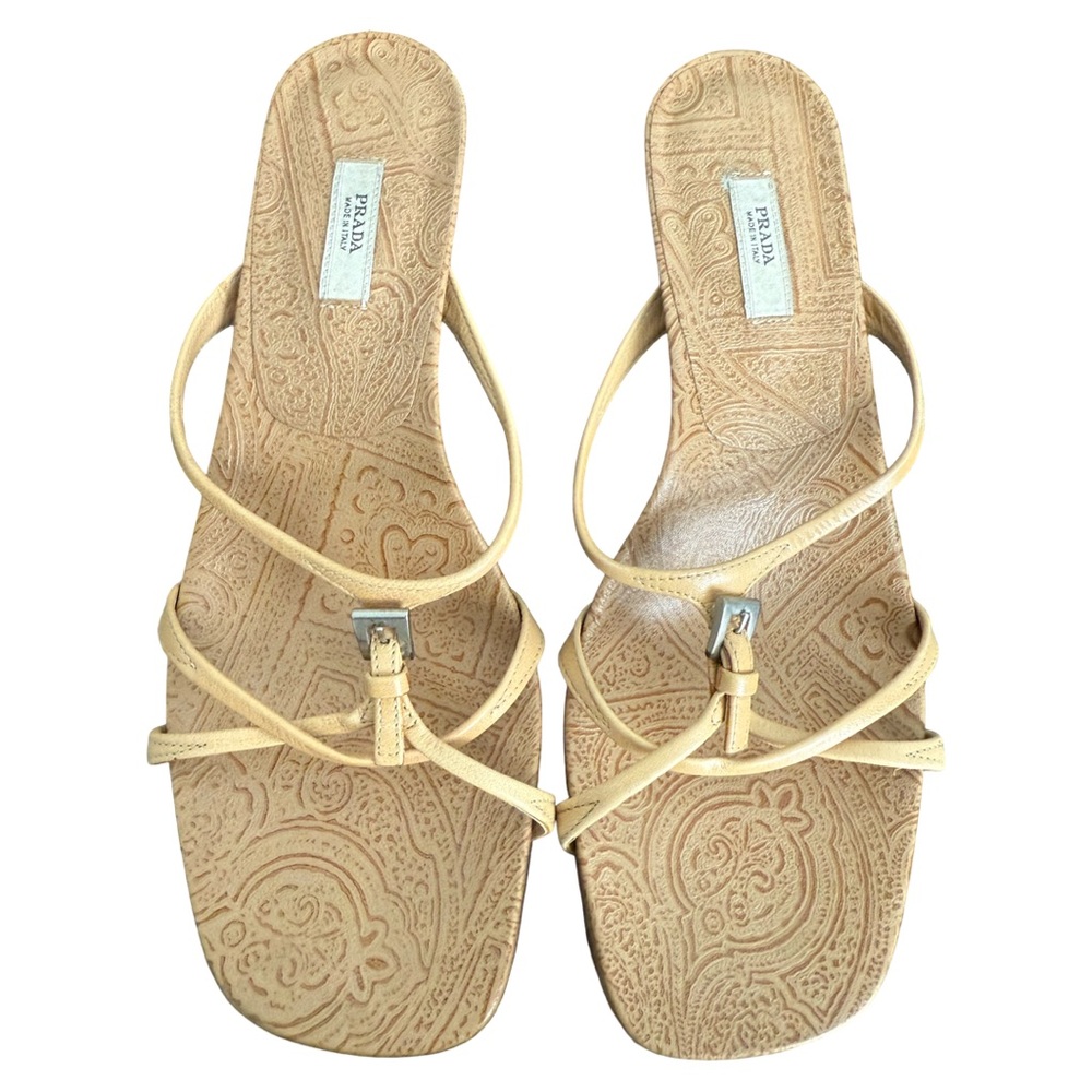 PRADA Women's Tan Strappy Sandals - Picture 2 of 8